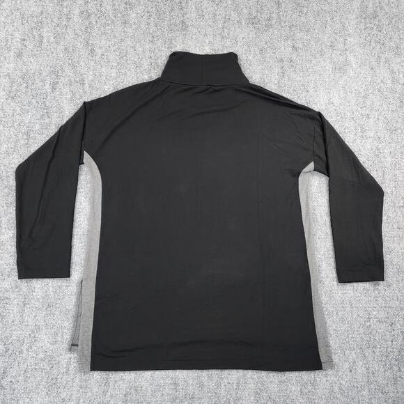 Eileen Fisher Sweater Womens Medium Black Gray Turtleneck Stretch Long Sleeve - Picture 3 of 12